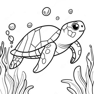 Kura Kura Laut Yang Megah Meluncur Di Bawah Laut Halaman Mewarnai 80543-22468