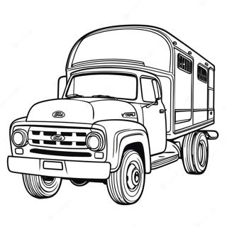 Halaman Mewarnai Truk Ford Dengan Trailer 80903-22752