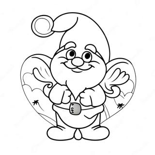 Halaman Mewarnai Gnome Valentine Ceria Dengan Busur Cupid 81082-22886