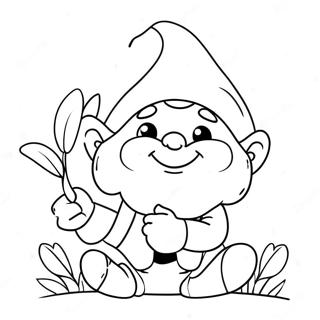 Halaman Mewarnai Gnome Valentine Ceria Dengan Busur Cupid 81082-22888