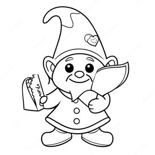 Halaman Mewarnai Gnome Valentine Menggemaskan Dengan Surat Cinta 81083-22889