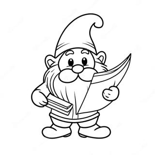 Halaman Mewarnai Gnome Valentine Menggemaskan Dengan Surat Cinta 81083-22890