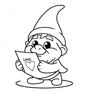 Halaman Mewarnai Gnome Valentine Menggemaskan Dengan Surat Cinta 81083-22891