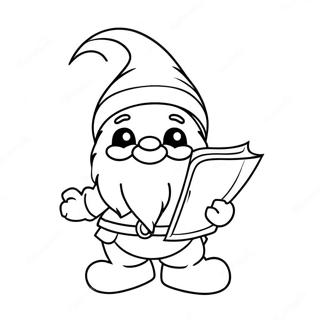 Halaman Mewarnai Gnome Valentine Menggemaskan Dengan Surat Cinta 81083-22892