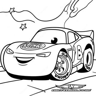 Gambar Mewarnai Lightning Mcqueen Dengan Senyuman Besar 8115-2034