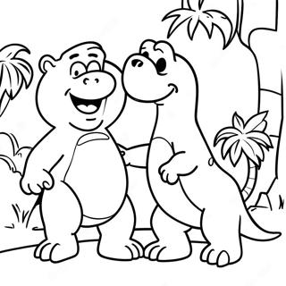 Halaman Mewarnai Barney Rubble Dan Dino 81210-22981
