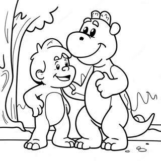 Halaman Mewarnai Barney Rubble Dan Dino 81210-22984
