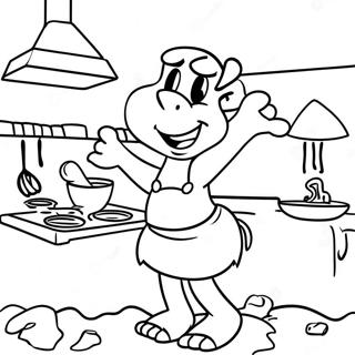 Halaman Mewarnai Wilma Flintstone Memasak 81211-22987