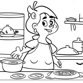 Halaman Mewarnai Wilma Flintstone Memasak 81211-22988