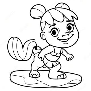 Halaman Mewarnai Pebbles Flintstone Bermain 81212-22989