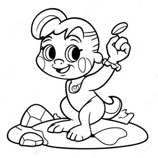 Halaman Mewarnai Pebbles Flintstone Bermain 81212-22990