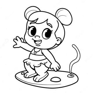 Halaman Mewarnai Pebbles Flintstone Bermain 81212-22992