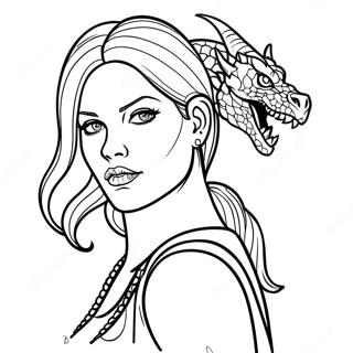 Halaman Mewarnai Bad Girl Yang Berani Dengan Tato Naga 81290-23052