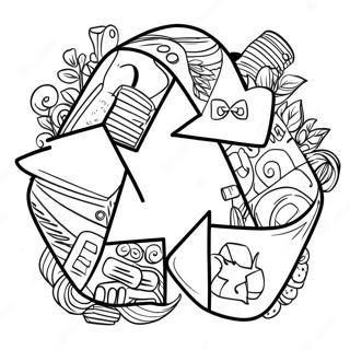 Gambar Mewarnai Simbol Daur Ulang Berwarna 81391-23123