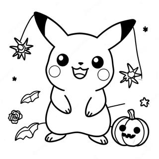 Gambar Mewarnai Pikachu Halloween 81414-23136