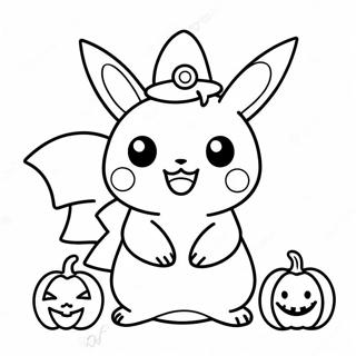 Gambar Mewarnai Pikachu Halloween Lucu Dengan Labu 81415-23137