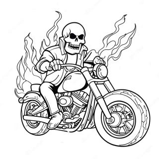 Halaman Mewarnai Ghost Rider Dalam Api 81441-23158