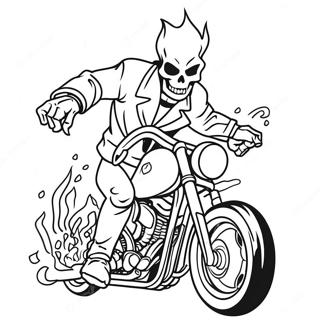 Halaman Mewarnai Ghost Rider Dalam Api 81441-23159