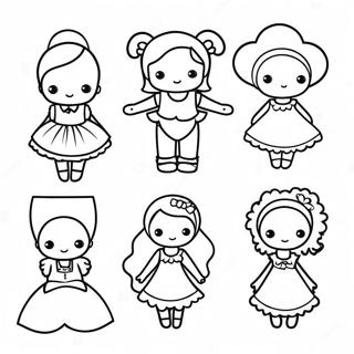 Halaman Mewarnai Boneka Kertas Lucu 81519 23224