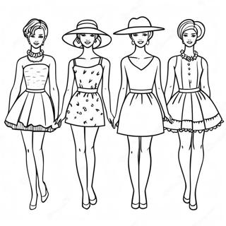 Halaman Mewarnai Boneka Kertas Bergaya 81521-23231