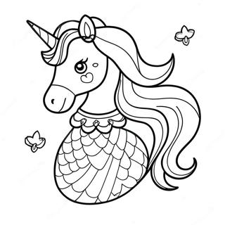 Halaman Mewarnai Unicorn Putri Duyung Berkilau 81543-23237