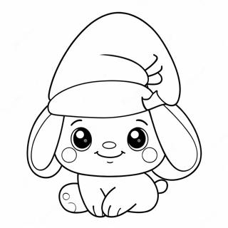 Halaman Mewarnai Cinnamoroll Dengan Topi Santa 81753 23411