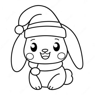 Halaman Mewarnai Cinnamoroll Dengan Topi Santa 81753 23412