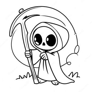 Halaman Mewarnai Pencabut Nyawa Yang Imut Dengan Sabit 81854-23482