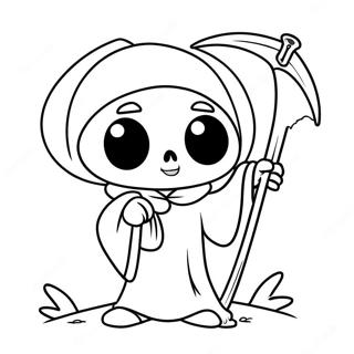 Halaman Mewarnai Pencabut Nyawa Yang Imut Dengan Sabit 81854-23483