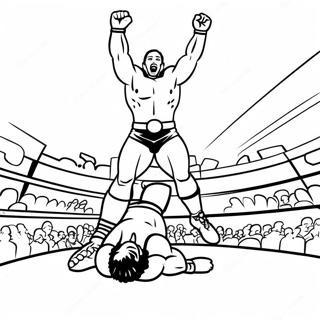 Halaman Mewarnai Pegulat Wwe Melompat Ke Lawan 81930-23539