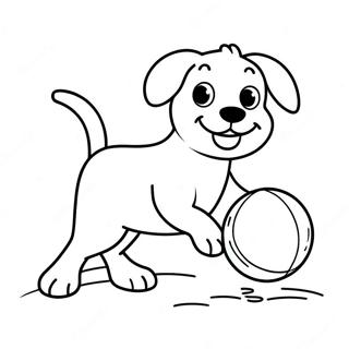 Halaman Mewarnai Labrador Bahagia Bermain Bola 81982-23579