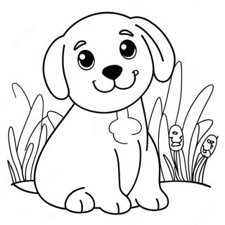 Halaman Mewarnai Anak Anjing Labrador Yang Imut 81983-23584