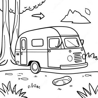Halaman Mewarnai Camper Berwarna Warni Di Alam 82009-23604