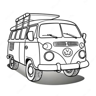 Halaman Mewarnai Van Camper Retro 82011-23609