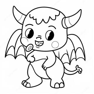 Halaman Mewarnai Iblis Kartun Yang Lucu 82061-23642