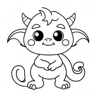 Halaman Mewarnai Iblis Kartun Yang Lucu 82061-23643