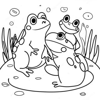 Halaman Mewarnai Katak Ceria Di Kolam 82112-23685