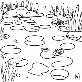 Halaman Mewarnai Kolam Menawan Dengan Daun Teratai 82113-23690