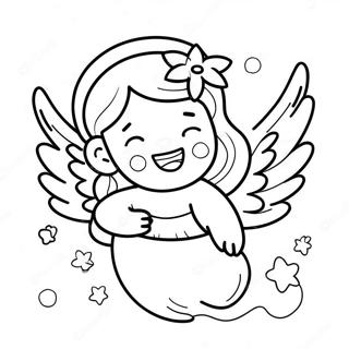 Halaman Mewarnai Malaikat Ceria Dengan Sayap 82215-23794