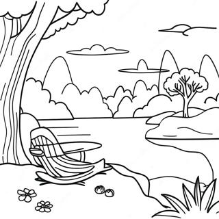 Halaman Mewarnai Pemandangan Alam Yang Tenang 82216-23799