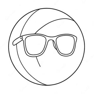 Halaman Mewarnai Bola Pantai Dengan Kacamata Hitam 82395 23934