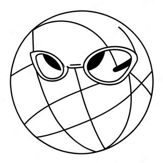 Halaman Mewarnai Bola Pantai Dengan Kacamata Hitam 82395 23936