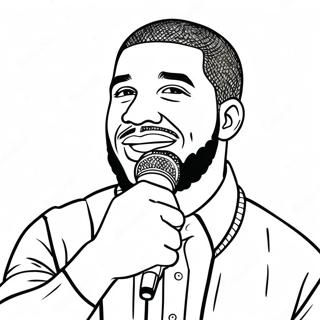 Halaman Mewarnai Drake Dengan Mikrofon 82446-23976