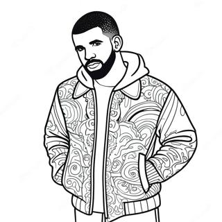 Halaman Mewarnai Drake Dengan Jaket Berwarna Warni 82447-23979