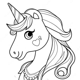 Halaman Mewarnai Putri Unicorn Berkilau 82882-24306