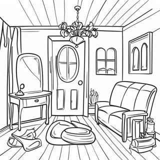 Halaman Mewarnai Desain Interior Pedesaan Yang Menawan 83244-24598