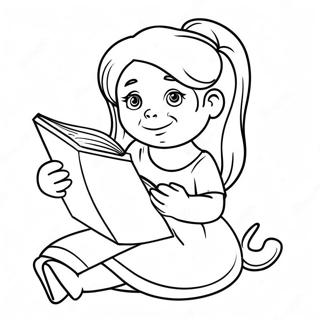 Halaman Mewarnai Matilda Membaca Buku 83268 24615