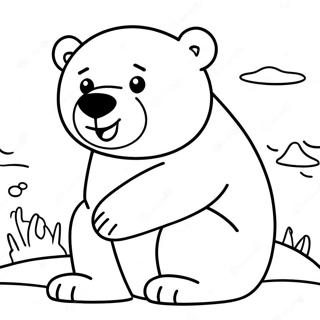 Halaman Mewarnai Beruang Kutub Yang Ceria 83575 24860