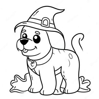 Halaman Mewarnai Anjing Halloween Menyeramkan Dengan Kostum 84009-25191