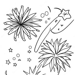 Gambar Mewarnai Kembang Api Tahun Baru 2024 Yang Berkilau 84316-25436